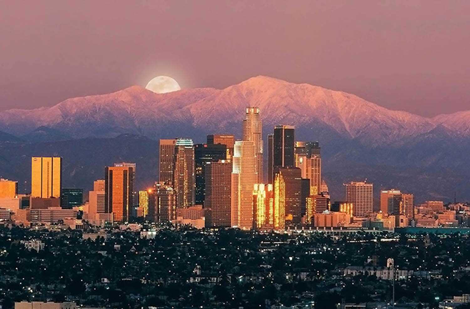 Los Angeles limo tours: Downtown Los Angeles at Sunset