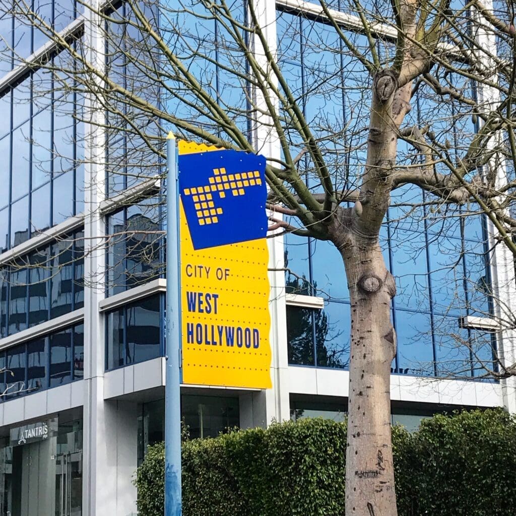 City of West Hollywood banner on pole