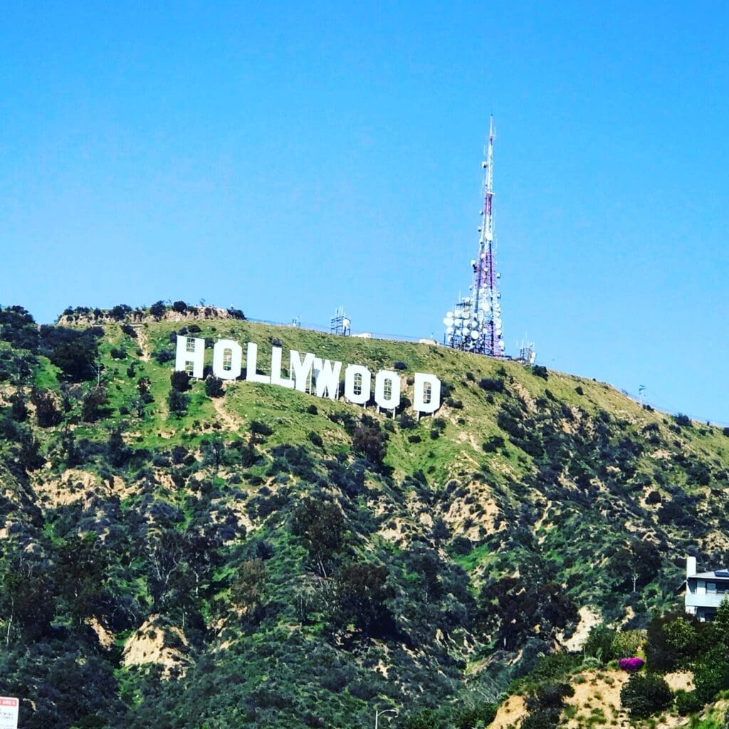 Hollywood sign on Los Angeles hillside