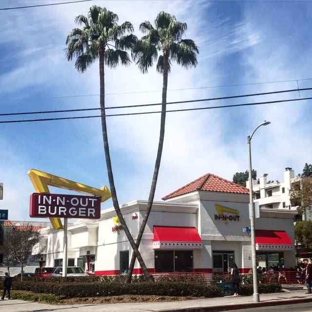 In N Out Burger in Hollywood