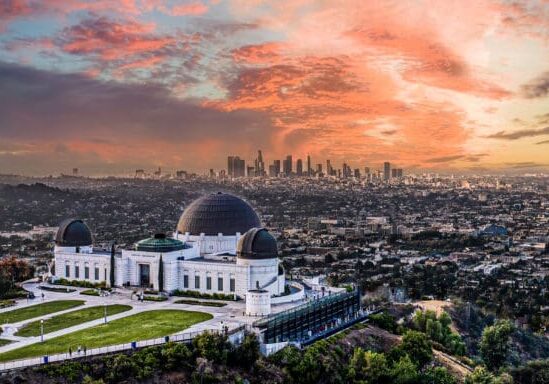 Griffith Observatory overlooking Los Angeles at sunset